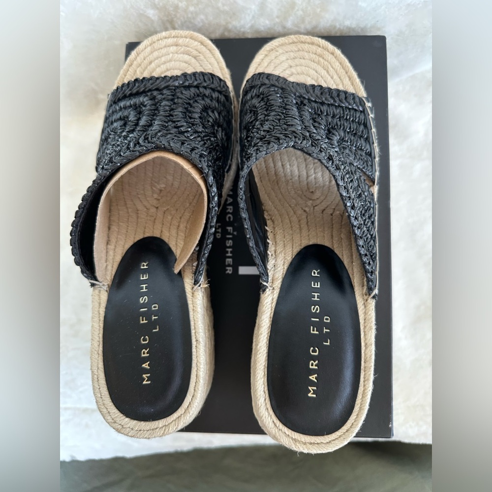 Marc Fisher Black Espadrille Sandals